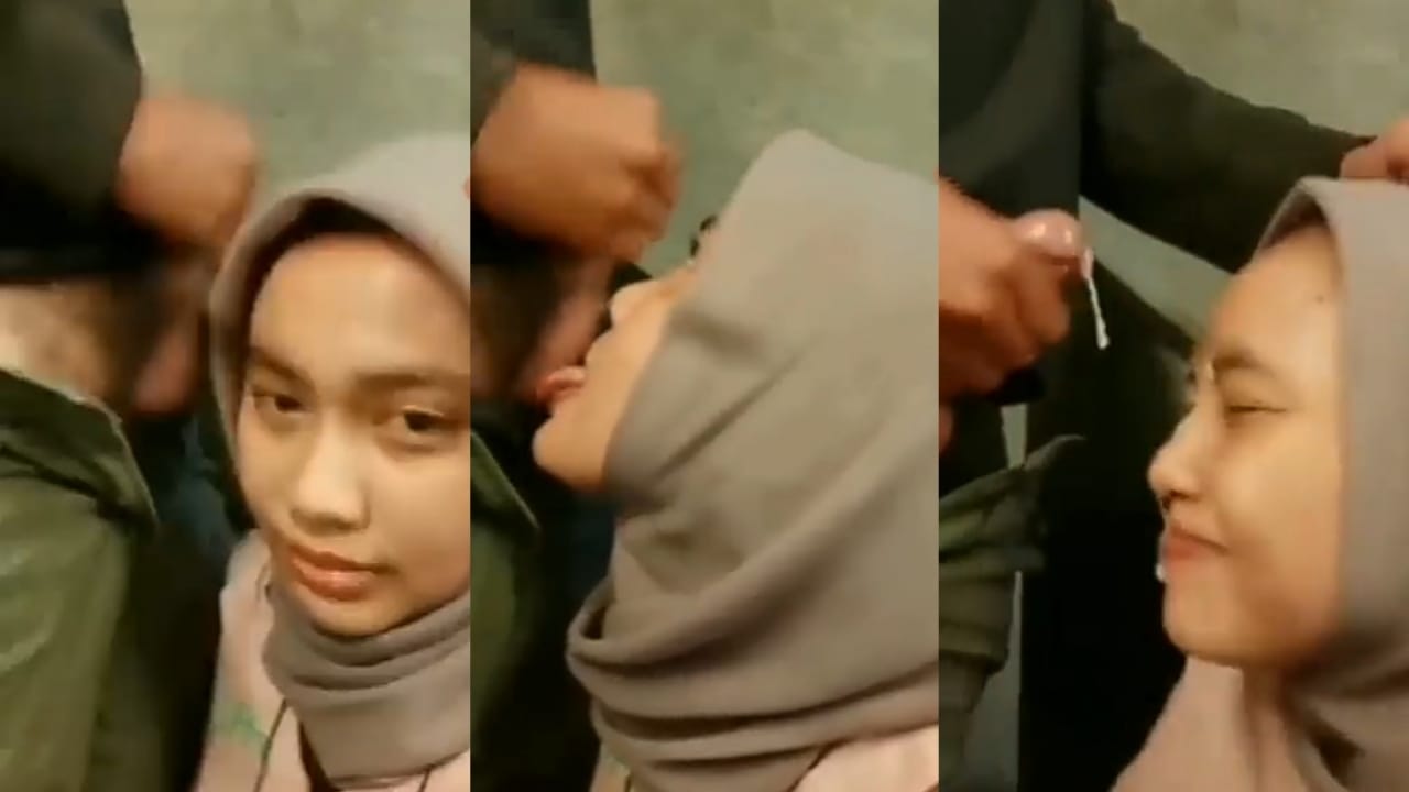 Bokep Indo Pacar Cantik Berkerudung Jago Sepong Crot di Muka